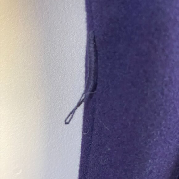 Calvin Klein Career Feminine WOOL Blend Coat Size 14 Purple Plum Pleated Long - Picture 13 of 16